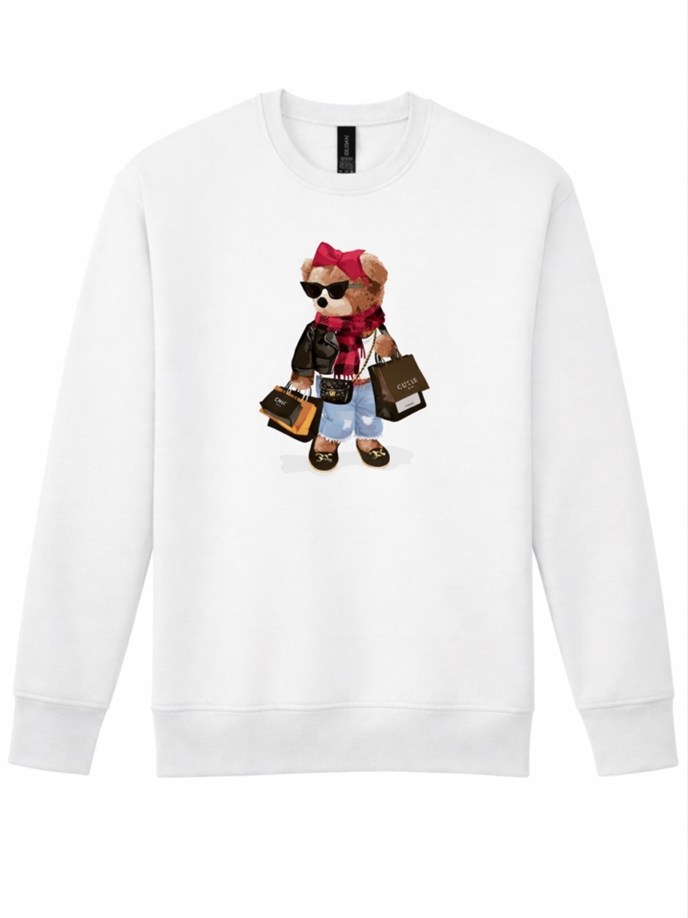 Luxury Teddy Bear Crewneck Shopping Cute Aesthetic Outfit Cozy Gift